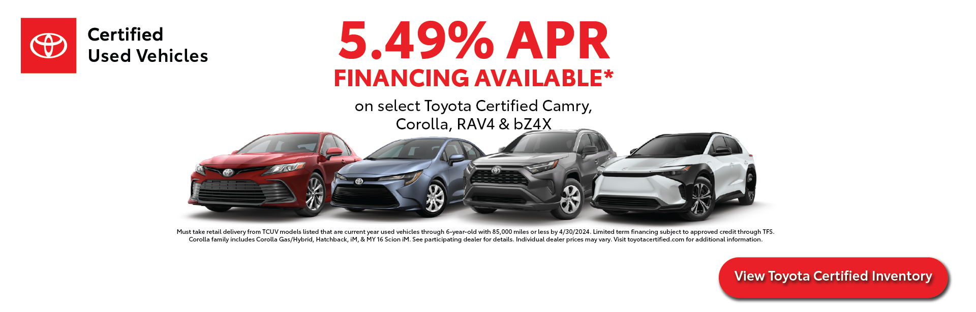 Toyota Certified Used Vehicle Offer | Markquart Toyota in Chippewa Falls WI